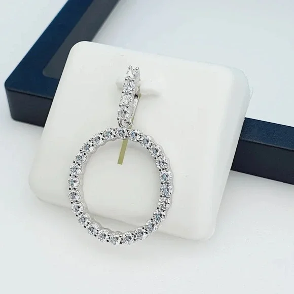 925 Sterling Silver Cubic Zirconia Initial Pendant, UU1P6A6181